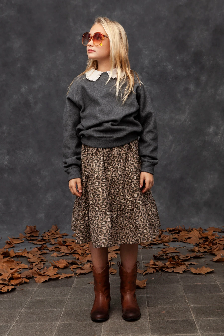 Girls Skirt Tocoto Vintage Midi Animal 3 Girls Skirt Tocoto Vintage Midi Animal - Image 3