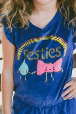 Mini Shatsu Rainbow Besties Velour Girls Romper -Deals New Girls Wear Store 1bestiesromper