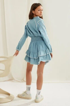 Les Coyotes De Paris Esti Chambray Girls Skirt -Deals New Girls Wear Store 1estic