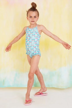 Soft Gallery Ida Girls Swimsuit - Blue Rainbow (Size 2 Left) -Deals New Girls Wear Store 1ida d