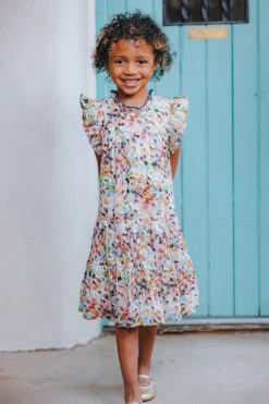 Girls Dress Pink Chicken Kalani Watercolor Brush -Deals New Girls Wear Store 1kalanib