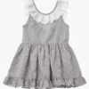 Tocoto Vintage Mini Striped Girls Dress - Navy
