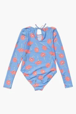 Kids Swimsuit Snapper Rock Beach Bloom Keyhole Surf Suit -Deals New Girls Wear Store BEACH BLOOM KEYHOLE SURF SUIT back enhanced