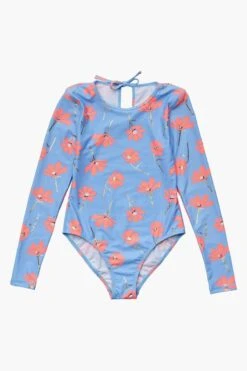 Kids Swimsuit Snapper Rock Beach Bloom Keyhole Surf Suit -Deals New Girls Wear Store BEACH BLOOM KEYHOLE SURF SUIT front enhanced