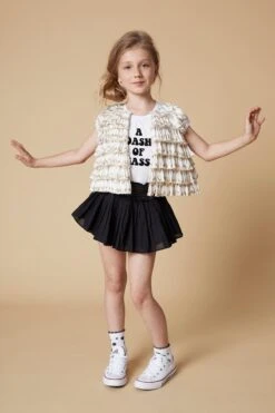 Velveteen Eloise Girls Skort - Black