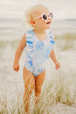 Snapper Rock Sky Dye Ruffle Shoulder Swimsuit -Deals New Girls Wear Store G13223 4