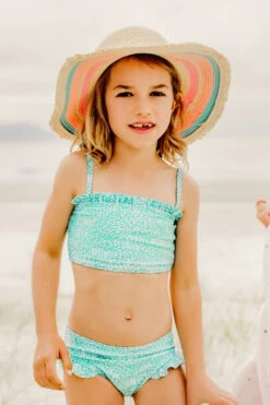 Deals New Girls Wear Store 7 Snapper Rock Spearmint Spot Frilled Bandeau Swim Set