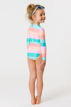 Snapper Rock Sunset Stripe Long Sleeve Swimsuit -Deals New Girls Wear Store G60024 24