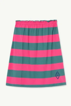 The Animals Observatory Stripes Kitten Girls Skirt - Pink Stripes