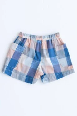 Lali Kids Begonia Button Girls Shorts - Blue Chex -Deals New Girls Wear Store begonia button girls shorts blue chex 2 blue chex
