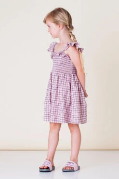 Girls Dress Tocoto Vintage Check Pink -Deals New Girls Wear Store check dress pink 2 pink