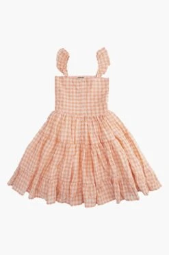 Girls Dress Tocoto Vintage Checker -Deals New Girls Wear Store checker print girls dress 3 pink