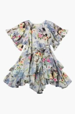 Paper Wings Hawaiian Ruffle Girls Dress -Deals New Girls Wear Store hawaiian print girls dress 4 multi