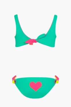 Sunuva Heart Reversible Girls Swim Set -Deals New Girls Wear Store heart reversible girls bikini 1 hot pink mint