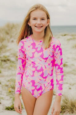 Kids Swimsuit Snapper Rock Hibiscus Hype Surf Suit