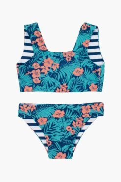 Girls Swimsuit Feather 4 Arrow Island Hopper Reversible(Size 4 Left)