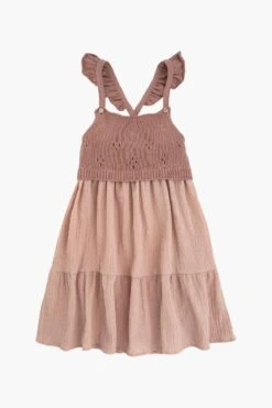 Girls Dress Tocoto Vintage Knit Combo -Deals New Girls Wear Store knit combo girls dress 3 pink