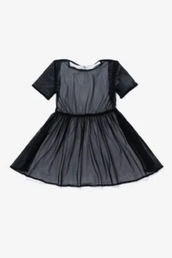 OMAMImini Fit And Flare Girls Dress - Black -Deals New Girls Wear Store meshblackedited