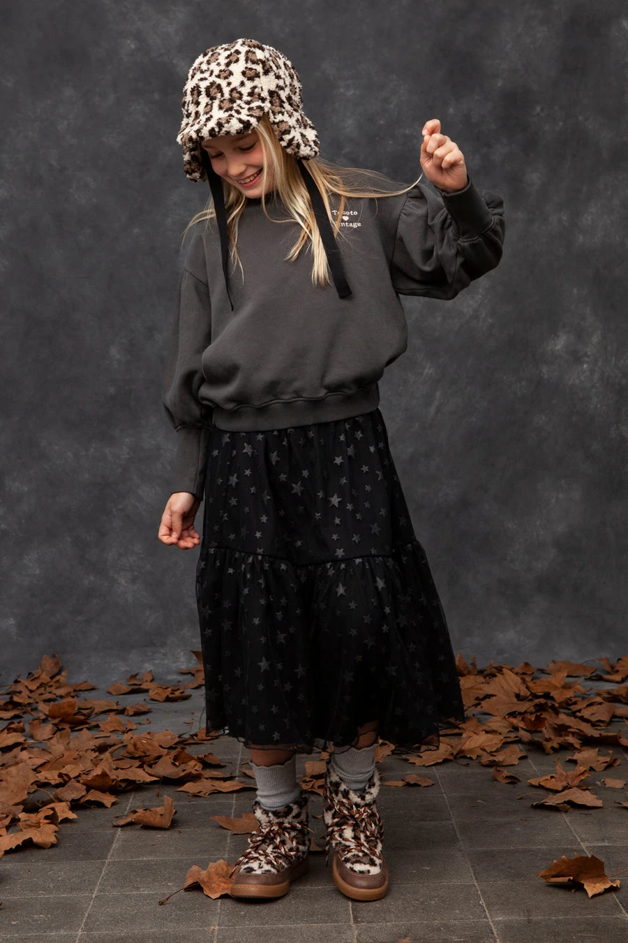 Girls Skirt Tocoto Vintage Midi Stars Tulle 2 Girls Skirt Tocoto Vintage Midi Stars Tulle - Image 2