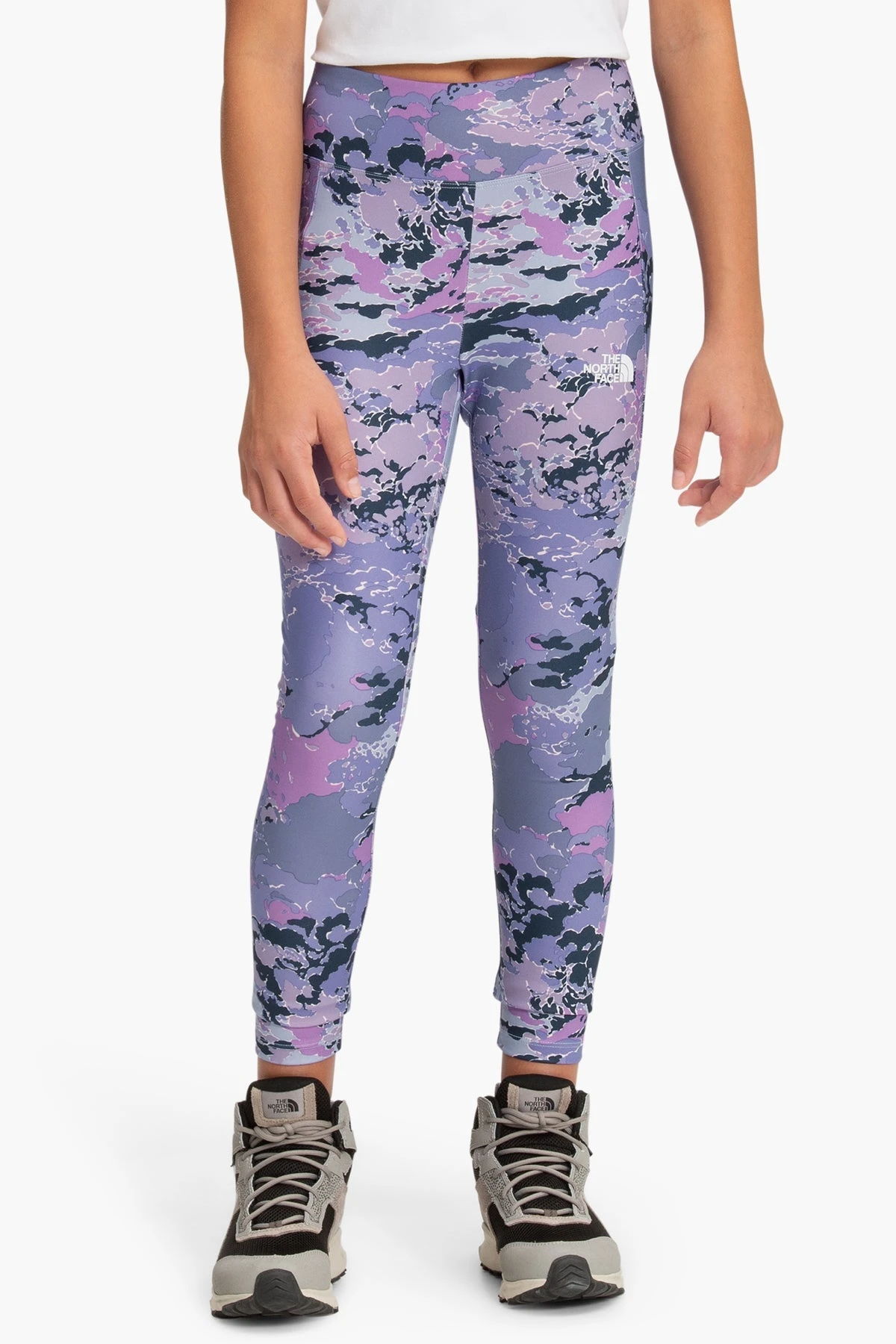 North Face On Mountain Girls Leggings - Sweet Lavender Camo - Image 2