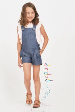Jean Bourget Chambray Girls Romper
