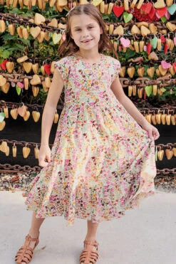 Girls Dress Pink Chicken Rue Floral -Deals New Girls Wear Store rue floral 1 multi floral