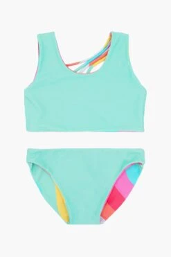 Girls Swimsuit Feather 4 Arrow Summer Sun Reversible(Size 2 Left)