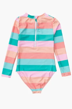 Snapper Rock Sunset Stripe Long Sleeve Swimsuit -Deals New Girls Wear Store sunset stripe long sleeve swimsuit 2 multi