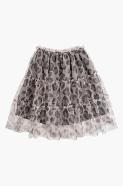 Tocoto Vintage Tulle Animal Print Midi Girls Skirt