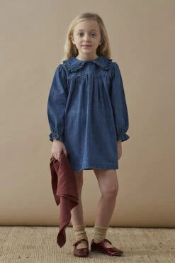 Girls Dress Louis Louise Twist - Blue Denim -Deals New Girls Wear Store twist blue denim 3 blue denim