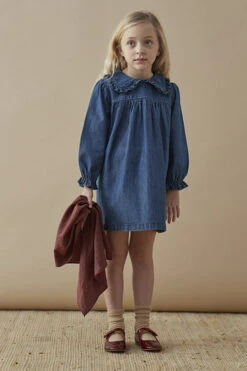 Girls Dress Louis Louise Twist - Blue Denim -Deals New Girls Wear Store twist blue denim 4 blue denim