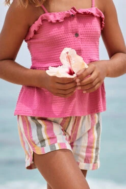 Girls Shorts Roxy Una Mattina Stripe -Deals New Girls Wear Store una mattina stripe 2 snow white verti