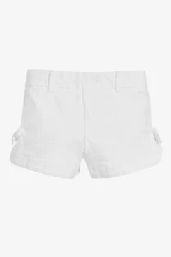 Lili Gaufrette Bow Girls Shorts - White -Deals New Girls Wear Store white shorts b