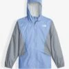 North Face Zipline Girls Rain Jacket - Collar Blue